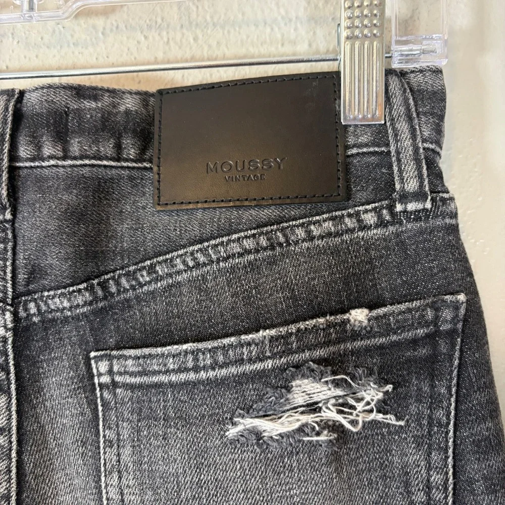 Moussy Vintage Skinny Jeans Womens Size 25 Faded Black Distressed Denim Japan‎